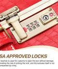 Vintage Inspired 3-Piece Luggage Set With Hardside Red Crocodile-Embossed Finish featuring TSA approved locks