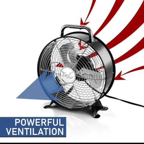 Beefy High Velocity Dual Speed Metal Drum Fan With Sleek Design And Quiet Operation, Durable Metal Construction, 12 Inch Wind Tunnel Style