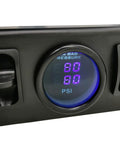 Front view of Dual Air Gauge Control Kit with Digital Paddle Switch for Air Suspension and Independent Air Pressure Sensor Control.