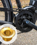 Golden M18 Aluminum Alloy Crank Cover Screw For Bicycle Crankset Arm Bolt And Chainwheel Screws Heavy Duty Fixing Bolt For Mountain Bikes Pro Grade Rust Resistant 7075 Grade on crankset