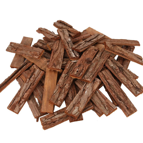 Straight Up Essential 4 Inch Craft Sticks, 45 Pcs Natural Wood Twigs With Original Bark For Rustic Diy Photo Props, School Art Projects And Handmade Card Making, Hella Versatile Bulk Supplies, close-up of rustic craft sticks with bark.