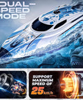 12 Inch Remote Control Boat For Lakes And Pools With 25 KPH Speed 700mAh Battery Waterproof Design Great For Kids And Adults