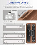 Diagram showing dimensions and installation of Slick Hidden Door Hinges Pack Of 2, 6 Inch Concealed Zinc Alloy Butt Hinges in black.