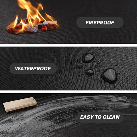 36 Inch Round Fire Pit Mat For Outdoor Grills And Portable Stoves Fireproof Fiberglass Under Grill Mat To Shield Deck From Sparks And Grease