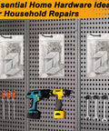 20 Pack Small White L Brackets Stainless Steel Corner Braces Rack Hardware Rust Resistant Built Like A Tank Shelf Supports For Diy Projects And Cabinet Mounts Easy Install With Durable Coating displayed in a tool storage area.