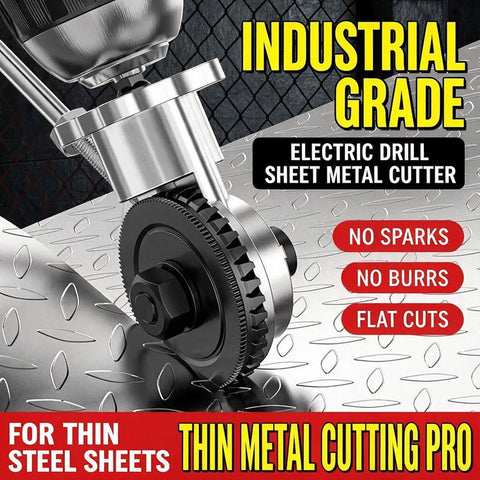 Upgraded Electric Drill Plate Cutter With Dual-Wheel Metal Nibbler System For Aluminum Steel Copper cutting thin steel sheets with no sparks.