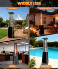 Glass Tube Replacement For Patio Heaters, 49.5 Inch Tall By 4 Inch Diameter, Includes Neoprene Ring shown in various outdoor settings.