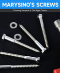 4 Pack 1/2 X 6 Inch Stainless Steel Lag Screws Hex Head For Wood Heavy Duty Mounting Bolts Kit DIY Ready