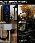 Four images showing braided split sleeve wire loom for auto harness and home cable management in various settings.
