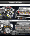 DIY Mini V8 Engine Model Kit With 535 Pieces For Teens And Adults, functional engine build with transparent cylinder head