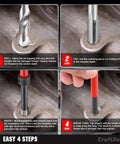 Gearhead Friendly Thread Repair Kit For Auto Shop Use with drill, tap, helicoil insert, and break tang steps shown