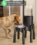 Elevated Dog Water Dispenser Stand And Adjustable Pet Feeder Holder Designed For Large Breeds making mealtime easier for dogs.