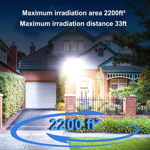 100W Two Pack LED Flood Lights Outdoor for Yard and Garden IP67 Waterproof Hella Bright 14000 Lumens 6500K Cool White Surge Protection 6KV Wide Beam Stadium Style Security Lighting for Lawn Farm