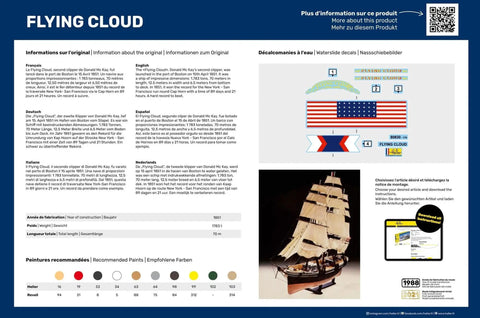 Flying Cloud Plastic Model Kit Ship Build Set For Scale Modeling Fans Detailed Polystyrene Hull With Easy Assembly Instructions