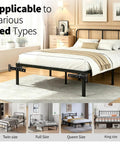 Heavy Duty Headboard Brackets For Adjustable Bed Base Universal Steel Mounting Hardware Kit shown with bed frame compatible with various bed sizes.