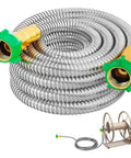 Beefy Heavy Duty 304 Stainless Steel Construction Double Female Hose Connector With Leakproof, Flexible Water Pipe coiled on reel