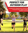 Kids playing with Kid Friendly Beaded Jump Rope For Exercise Segmented Beaded Rope Shatterproof Durable Outdoor Rope.