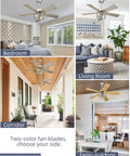Farmhouse Industrial Ceiling Fan With Light And Remote 48 Inch Beefy Iron Build in living room, bedroom, corridor, semi-outdoor