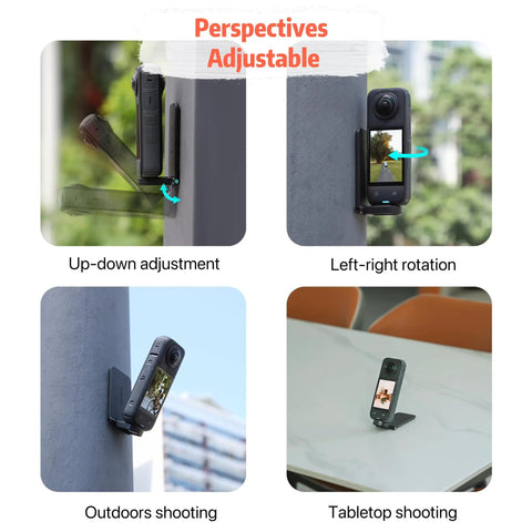Magnetic Mount Stand For Insta360 X5 X4 X3 X2 X1 Go 3 Osmo Pocket 3 And Other Action Cameras With 1 Quarter Inch Screw in use.