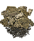 Antique Bronze Butterfly Hinges Set For Jewelry Boxes And Craft Projects With 160 Screws, 40 Hinges, 1 Inch Engraved Design, Perfect For Wooden Boxes