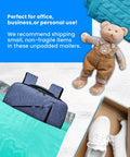 Teal Poly Mailers 19x24 Inch 110 Pack with bag, teddy bear, and shoes; ideal for small businesses and secure packing