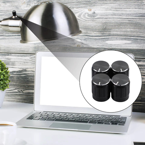 Eight Piece Floor Lamp Dimmer Switch Knob Replacement Set Includes Four Black And Four Silver Rotary Knobs 15 x 15mm