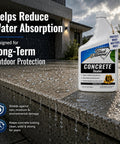 Penetrating Concrete Sealer For Driveways, Patios, Pavers, Brick, Grout And Masonry Protects Indoor And Outdoor Surfaces With Low Odor
