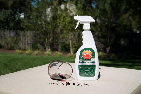 Outdoor Fabric Guard Restores Water Repellency To Factory New Levels, Repels Moisture, Prevents Stains, Safe For All Fabrics, 32 Oz, White Spray Bott