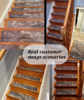 Non Slip Stair Treads For Wooden Steps Indoor Carpet With Rubber Backing 15 Pack 8X30 Inches Reusable Quick Dry Grey Texture