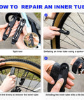 Step-by-step guide using All In One 14 In 1 Bike Multitool With Tire Levers Mini Ratchet Wrench for inner tube repair