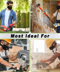 Men wearing Upgrade M Plus Dust Mask 2 Pack Breathable Reusable Face Mask With 6 Activated Carbon Filters for various tasks.