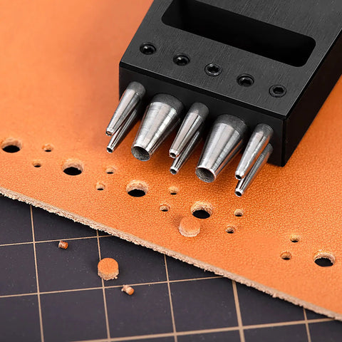 Brogue Style Leather Hole Punches 5 Hole Puncher For DIY Leatherwork Handy Perforating Round Stitching Tools For Leather Shoes
