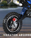 Awesome 50Cc Gas-Powered Kids Dirt Bike With 2-Stroke Engine Hits 35 Mph rear wheel with disc brake and vibration absorber
