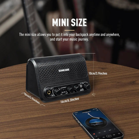 Black Beast 10W Mini Guitar Amp For Bedroom Practice Portable All-In-One Bluetooth Amp With Clean And Overdrive Modes