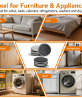 Visible heavy duty furniture sliders with lever lift tool, ideal for couches, beds, cabinets, and appliances.