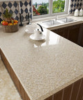 Light Brown Granite Peel And Stick Countertop Paper, 24 By 354 Inch Self Adhering Vinyl Wallpaper For Kitchen And Bathroom Surfaces on countertop