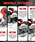 Step-by-step guide on installing fittings for No Frills Hardcore Six Inch Cordless Circular Saw With Brushless Motor And 6200 Rpm Speed Smashes Wood Metal Tile Quick Reliable Match For Milwaukee M18 18v Batteries Tool Only Edition.