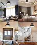 Farmhouse Black Semi Flush Mount Ceiling Light Fixture 2 Pack in living room, bedroom, bathroom, hallway