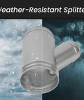 Beefy 4 Inch Duct Splitter With 45 Degree Branch, 4x4x4 Spiral Wye Connector shown in weather conditions