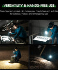 Rechargeable 1200 Lumen EDC Flashlight With Clip AA Pocket Light for camping home emergencies in hands-free use outdoors