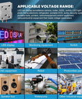Collage showing applications for 12V To 24V DC Boost Converter 10A 240W Waterproof Voltage Regulator Module with various equipment.