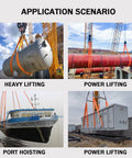 Application of Heavy Duty Polyester Endless Round Sling For Hoists And Lifting in heavy lifting, power lifting, and port hoisting.