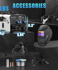 135 Amp Flux Core MIG Welder With Auto Darkening Helmet, 110V Three In One Welder Machine, portable size with accessories