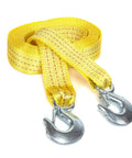 Heavy Duty Tow Strap With Hooks, 2 Inch By 20 Foot, 10,000 Pound Capacity, Bright Yellow Polyester Webbing Recovery Strap