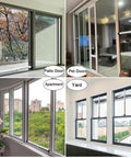 Adjustable Sliding Door Security Bar 17.5 To 50 Inches in various door and window settings, ideal for patio, pet doors, apartment, yard use.