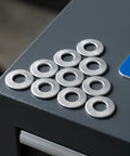 40 Pcs Belleville Washers M6 Stainless Steel Conical Spring Washers With Knurled Serrated Anti Slip Design For Heavy Duty Automotive And Industrial Use, top view