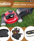 Carburetor Kit Replacement For Troy Bilt 163cc Engines 12 Piece Set with air filter and mower compatibility shown
