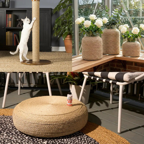 Heavy Duty Natural Jute Rope One Half Inch By 100 Feet For Crafts And DIY Projects, Braided Manila Rope used in home decor