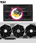 Fully Modular 850W PCIE5 Gaming Power Supply For Gamer Rigs With 80 Plus Gold, showing cable connectors and fan detail