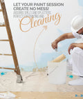 Painter using Pack Of 4 Heavy Duty 4x12 Canvas Drop Cloths For Painting And Art Supplies, 8oz Duck Fabric during a paint job
